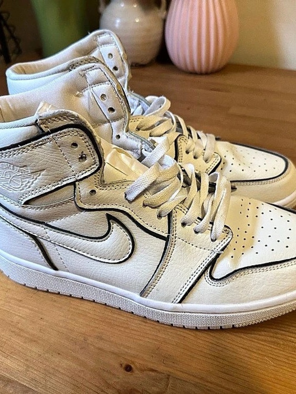Nike Air Jordan 1 High-Top Sneakers in White